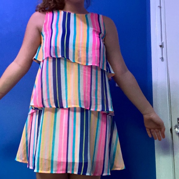 wonder nation Dresses & Skirts - Rainbow stripes going down with white under layer